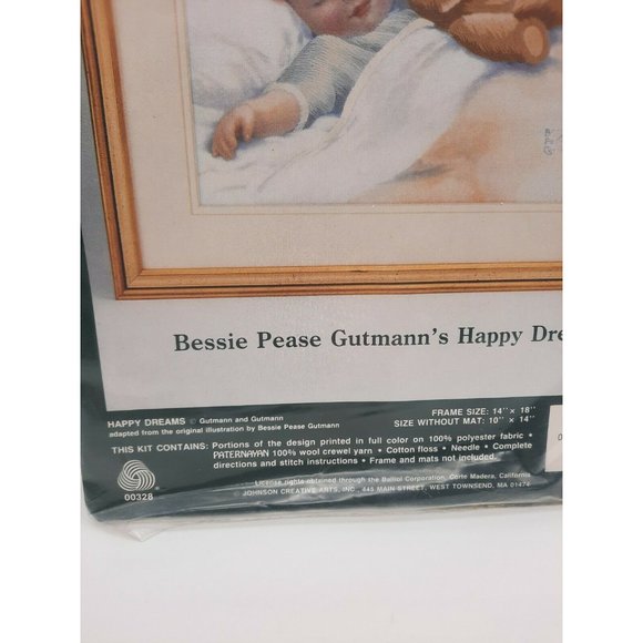 Elsa Williams Crewel Embroidery Kit Bessie Peace Gutmann's Happy Dreams NEW - Picture 3 of 5